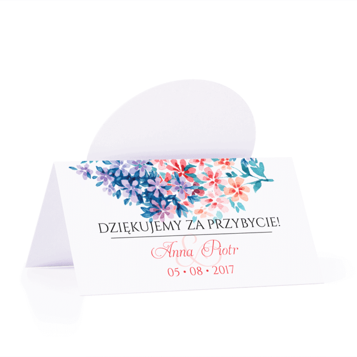Winietka weselna motyw kwiatowy personalizacja