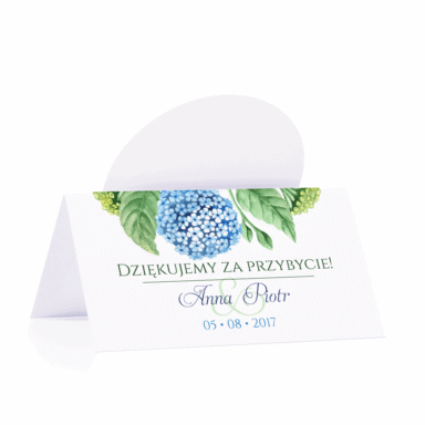 Winietka weselna motyw kwiatowy hortensja personalizacja