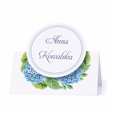 Winietka weselna motyw kwiatowy hortensja personalizacja