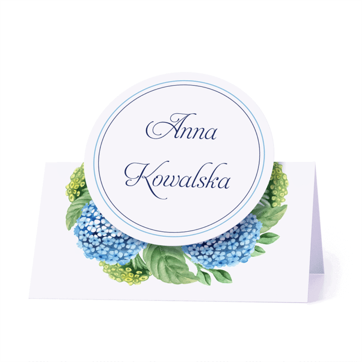 Winietka weselna motyw kwiatowy hortensja personalizacja