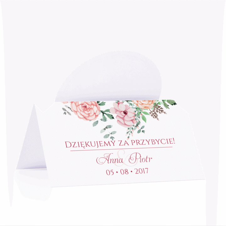 Winietka weselna motyw kwiatowy florals personalizacja