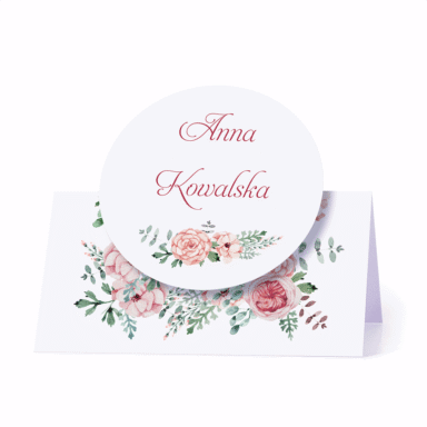 Winietka weselna motyw kwiatowy florals personalizacja