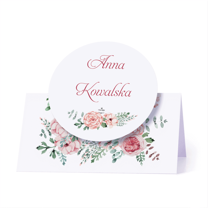 Winietka weselna motyw kwiatowy florals personalizacja
