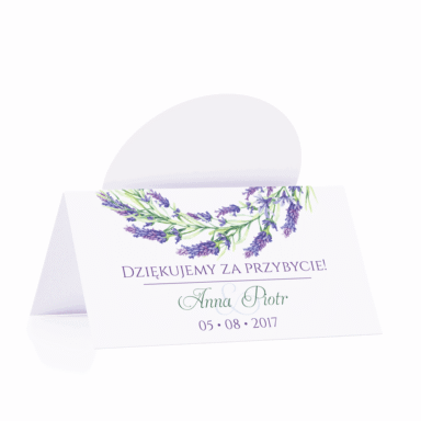 Winietka weselna motyw kwiatowy lawenda personalizacja