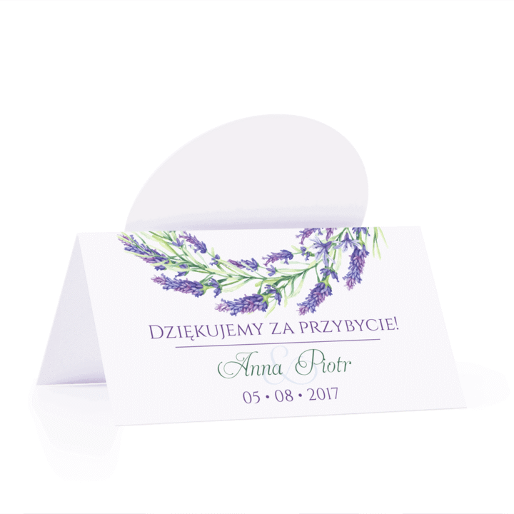 Winietka weselna motyw kwiatowy lawenda personalizacja