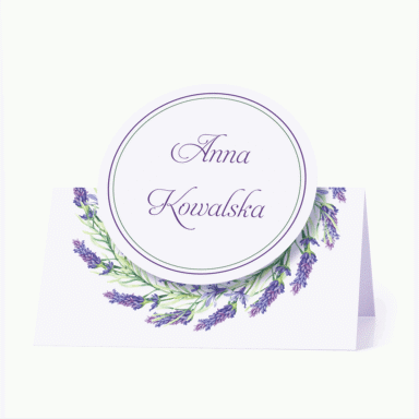 Winietka weselna motyw kwiatowy lawenda personalizacja