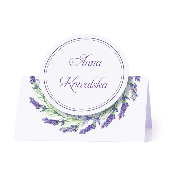 Winietka weselna motyw kwiatowy lawenda personalizacja