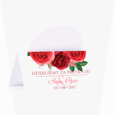 Winietka weselna motyw kwiatowy róże personalizacja