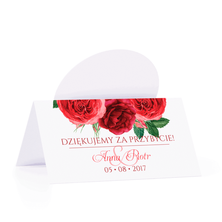 Winietka weselna motyw kwiatowy róże personalizacja