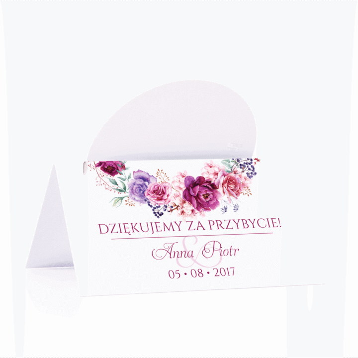 Winietka weselna motyw kwiatowy personalizacja