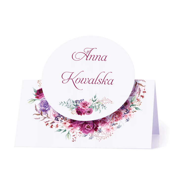 Winietka weselna motyw kwiatowy personalizacja