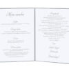 Menu weselne spis dań na stół kwiaty