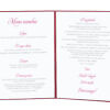 Menu weselne spis dań na stół kwiaty