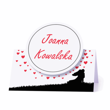 Winietka weselna motyw love serca para młoda personalizacja