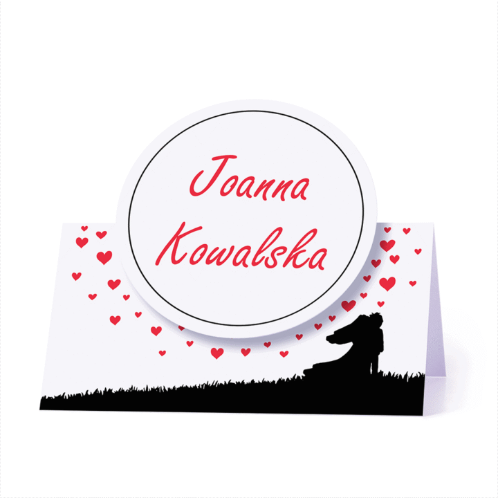 Winietka weselna motyw love serca para młoda personalizacja