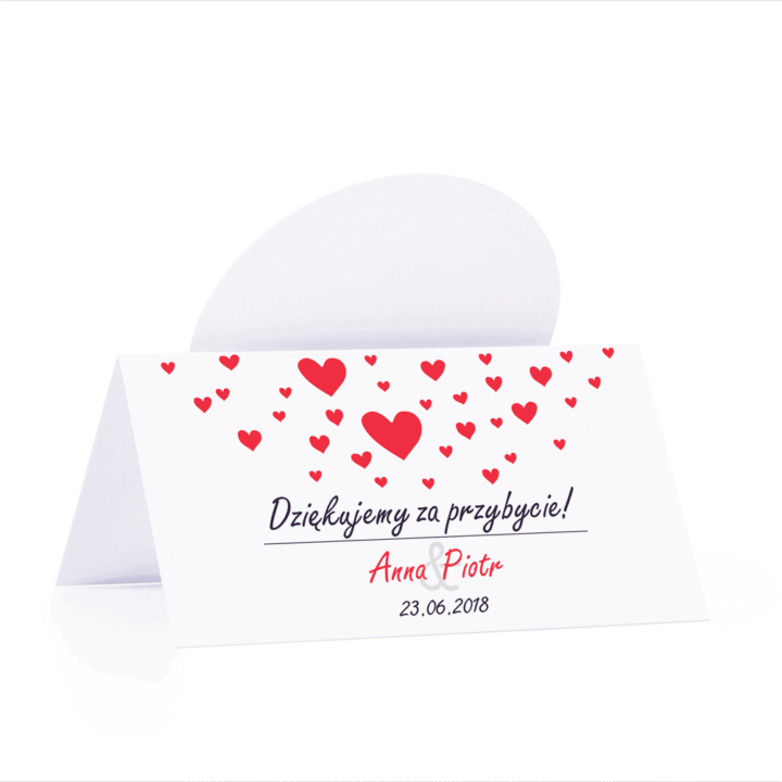 Winietka weselna motyw love serce personalizacja