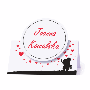 Winietka weselna motyw love serca personalizacja