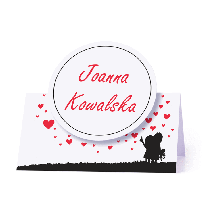 Winietka weselna motyw love serca personalizacja