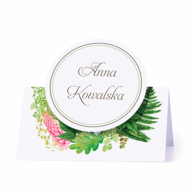 Winietka weselna motyw kwiatowy łubin paproć personalizacja