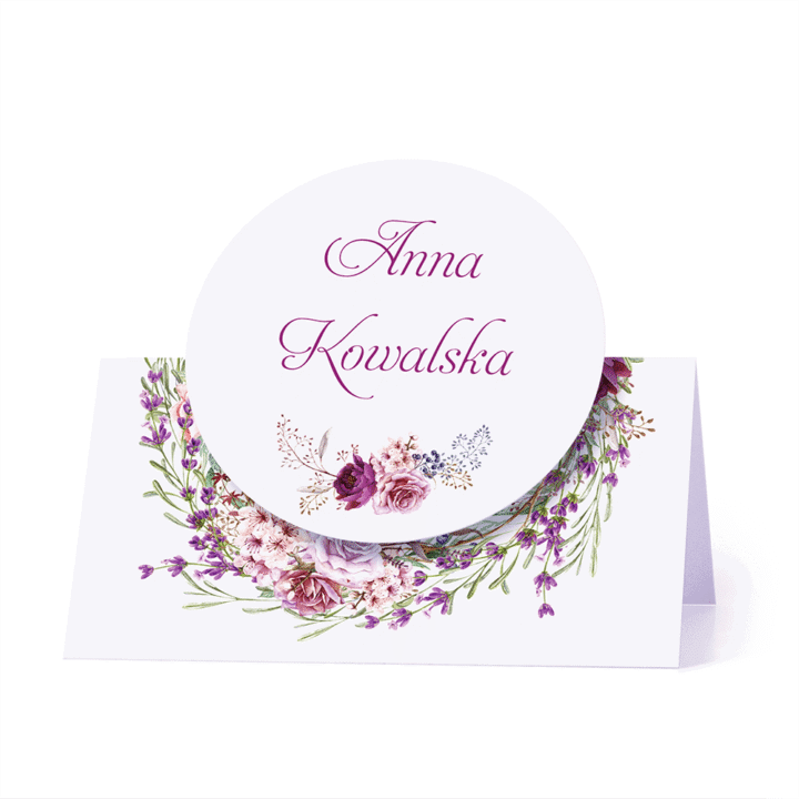 Winietka weselna motyw kwiatowy personalizacja