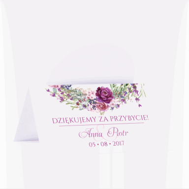 Winietka weselna motyw kwiatowy personalizacja