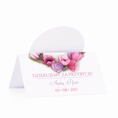 Winietka weselna motyw kwiatowy tulipany personalizacja
