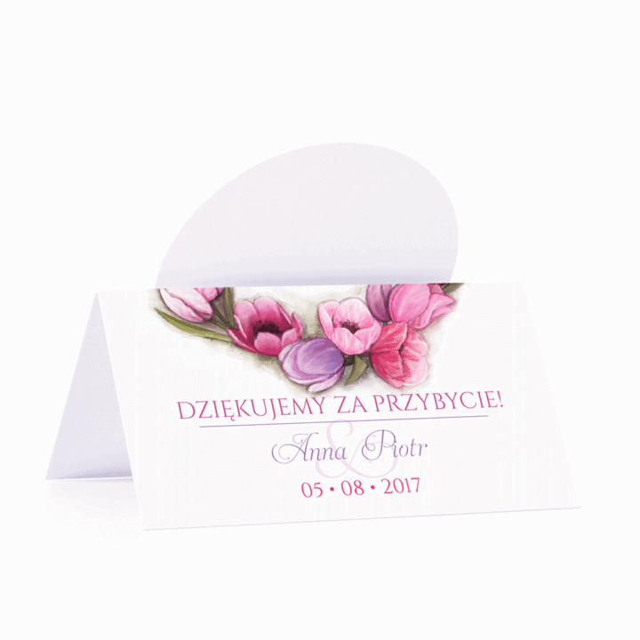 Winietka weselna motyw kwiatowy tulipany personalizacja