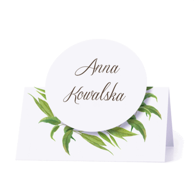 Winietka weselna motyw kwiatowy eukaliptus personalizacja