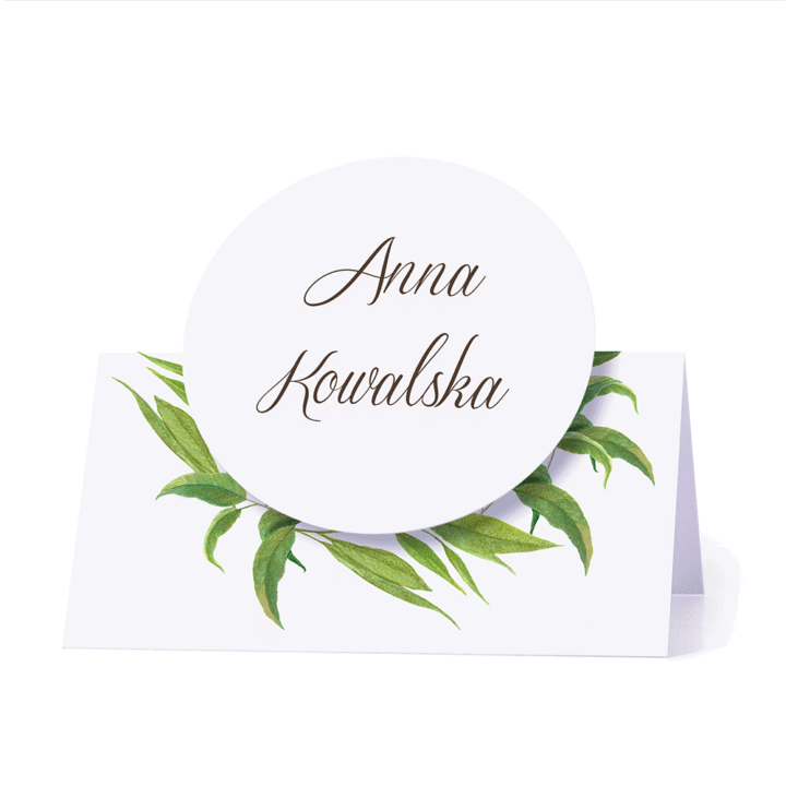Winietka weselna motyw kwiatowy eukaliptus personalizacja