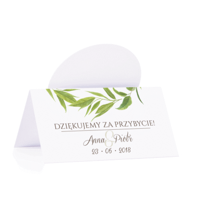 Winietka weselna motyw kwiatowy eukaliptus personalizacja