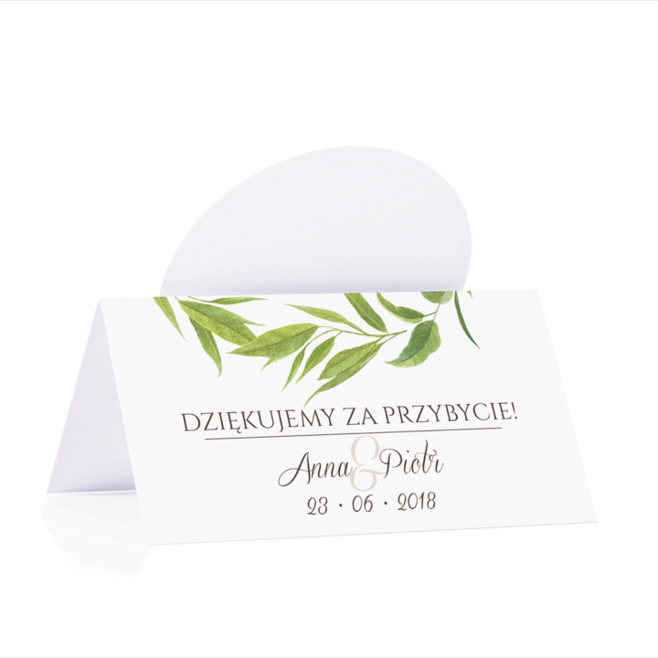 Winietka weselna motyw kwiatowy eukaliptus personalizacja