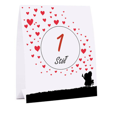 Numer na stół weselny oznaczenie informacja dla gości love