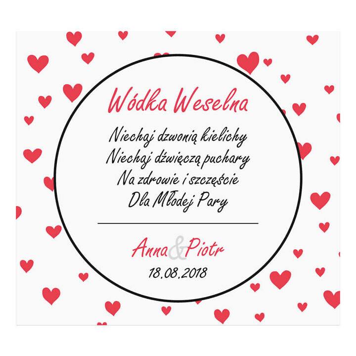 Naklejka na alkohol wódkę weselną kwiaty