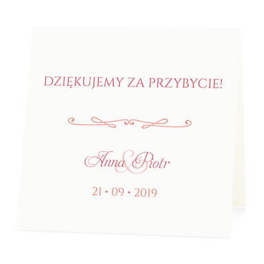 Winietka weselna na stół wizytówka podziękowanie personalizacja
