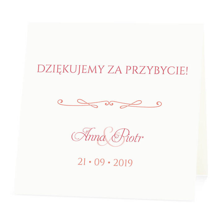 Winietka weselna na stół wizytówka podziękowanie personalizacja