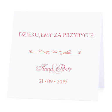 Winietka weselna na stół wizytówka podziękowanie personalizacja