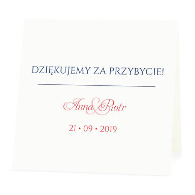 Winietka weselna na stół wizytówka podziękowanie personalizacja
