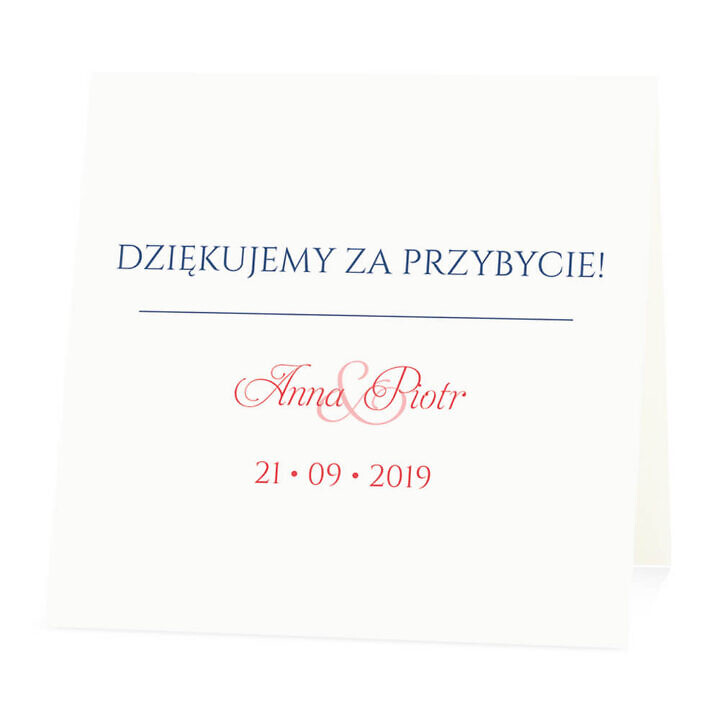 Winietka weselna na stół wizytówka podziękowanie personalizacja