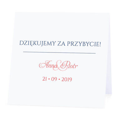 Winietka weselna na stół wizytówka podziękowanie personalizacja