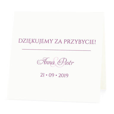 Winietka weselna na stół wizytówka podziękowanie personalizacja