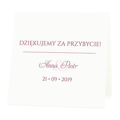 Winietka weselna na stół wizytówka podziękowanie personalizacja