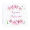Winietka weselna na stół wizytówka podziękowanie personalizacja florals różowe
