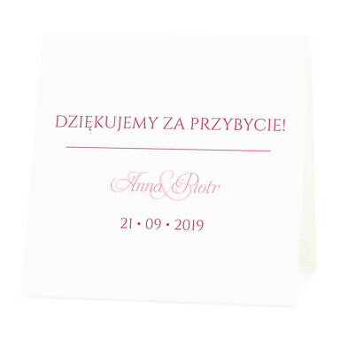 Winietka weselna na stół wizytówka podziękowanie personalizacja