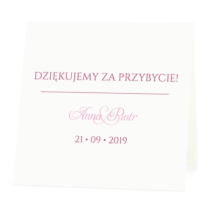 Winietka weselna na stół wizytówka podziękowanie personalizacja