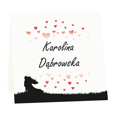 Winietka weselna na stół wizytówka podziękowanie personalizacja serca love