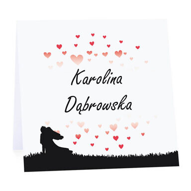 Winietka weselna na stół wizytówka podziękowanie personalizacja serca love