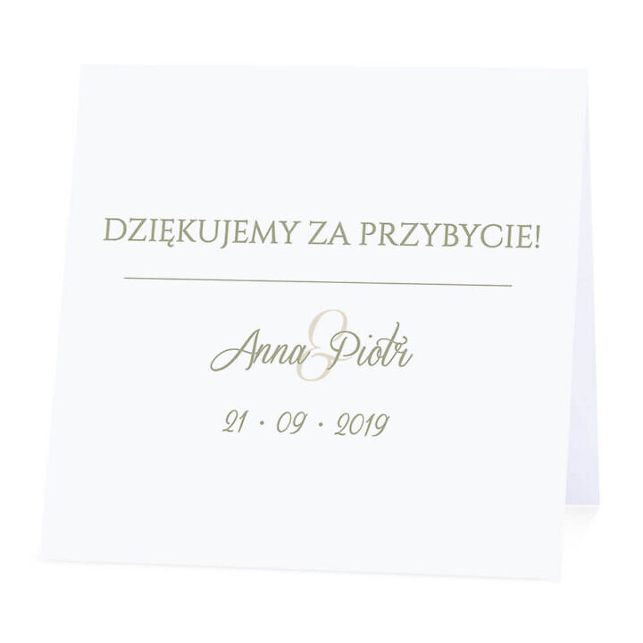 Winietka weselna na stół wizytówka podziękowanie personalizacja