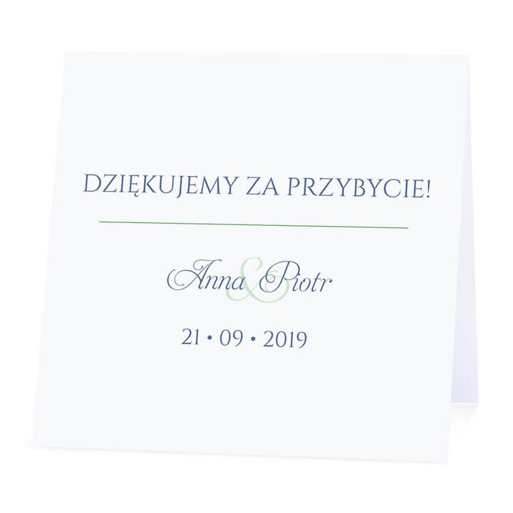 Winietka weselna na stół wizytówka podziękowanie personalizacja