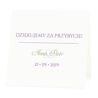 Winietka weselna na stół wizytówka podziękowanie personalizacja