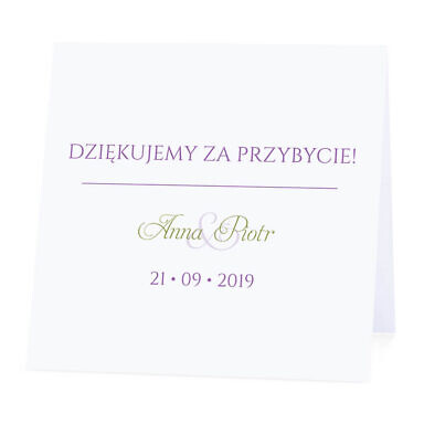 Winietka weselna na stół wizytówka podziękowanie personalizacja